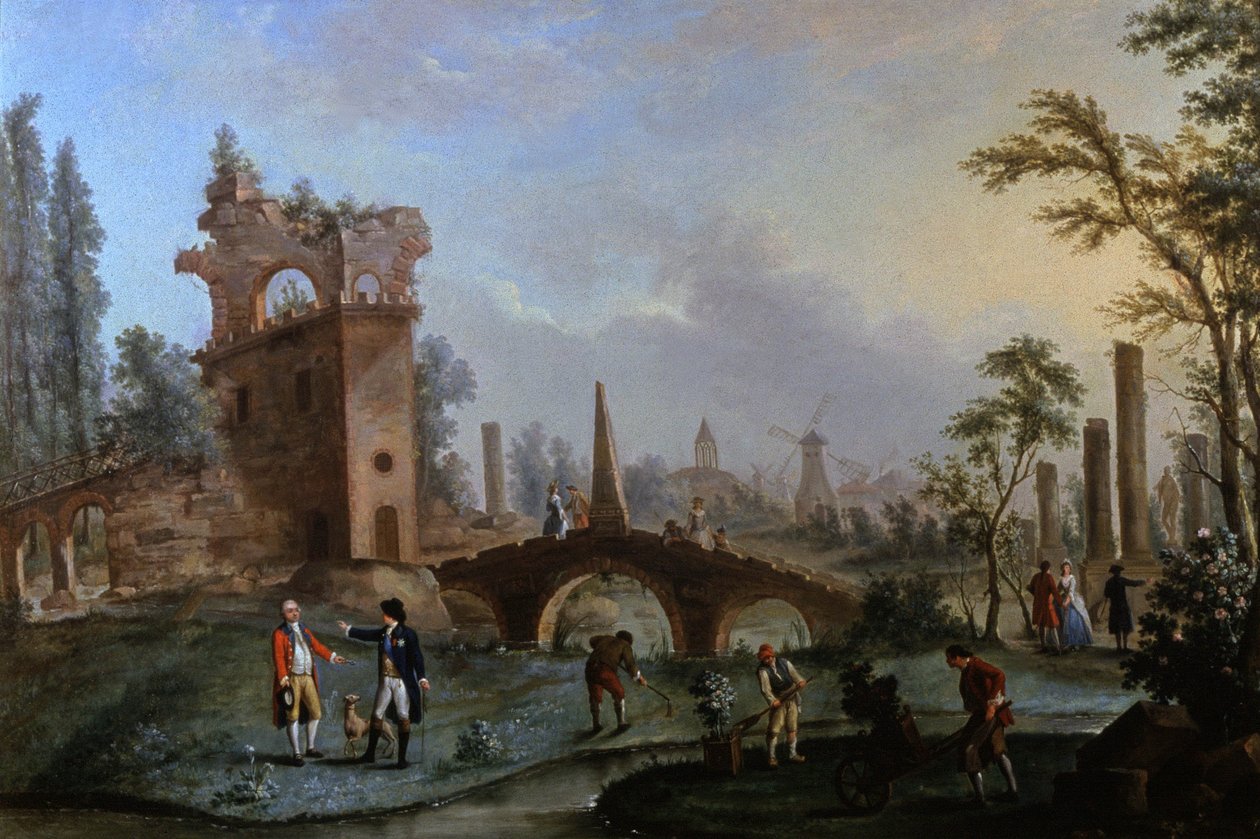 Parc Monceau, Paris, ca 1770 (målning) av Louis Carrogis Carmontelle
