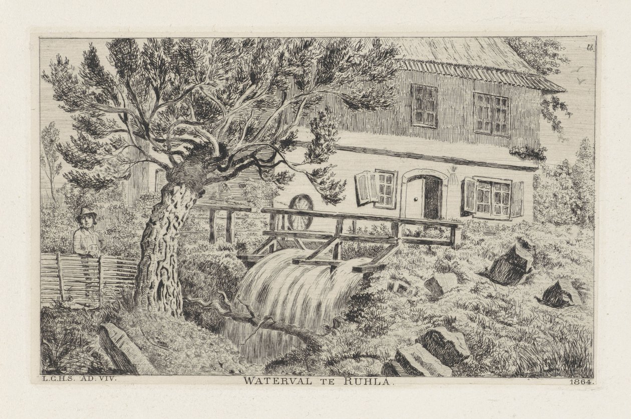 Waterval te Ruhla av Louis Charles Hora Siccama
