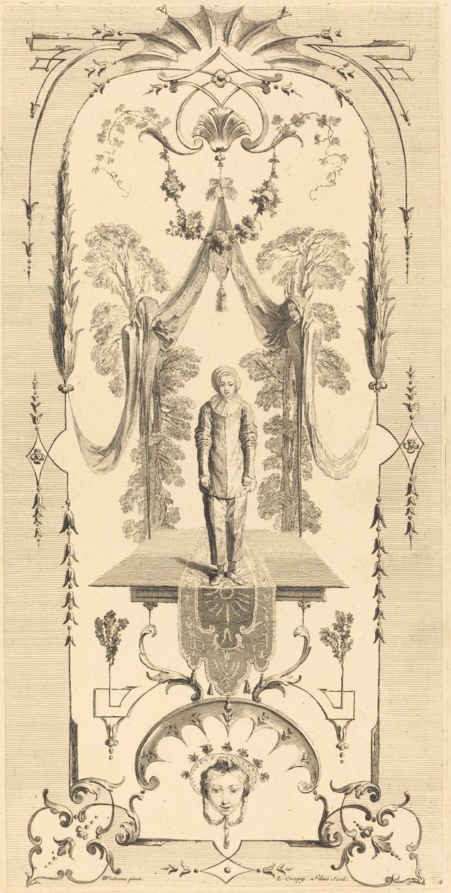 Gilles av Louis Crépy after Antoine Watteau