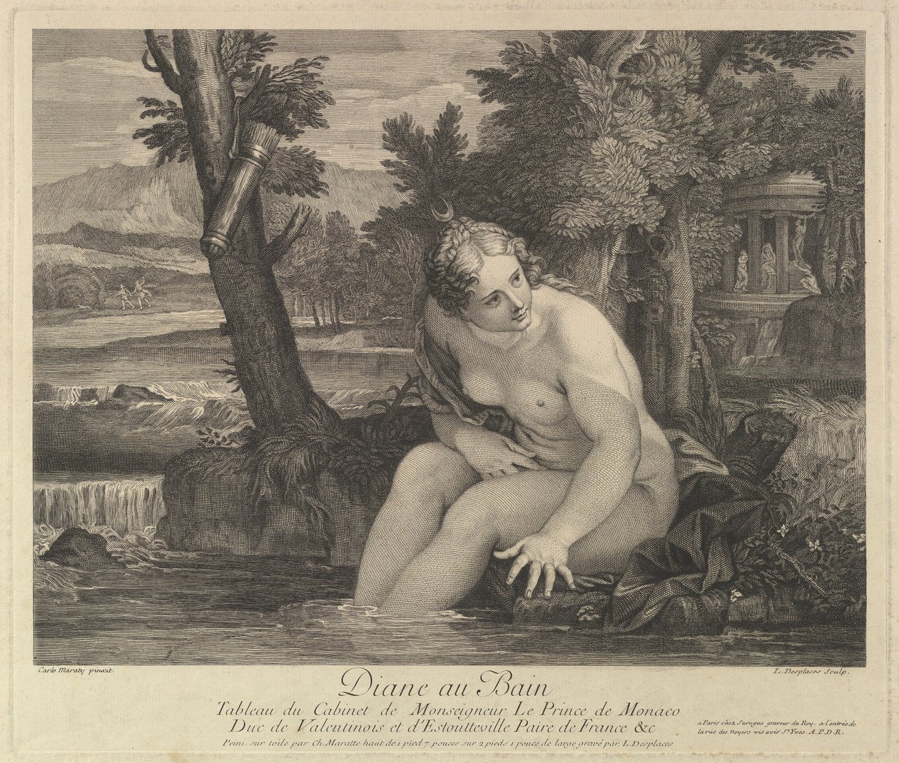 Diana vid badet. av Louis Desplaces
