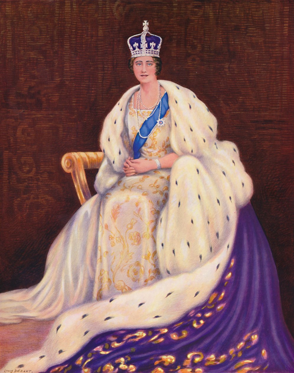 "Hennes Majestät Drottningen", 1937 av Louis Dezart
