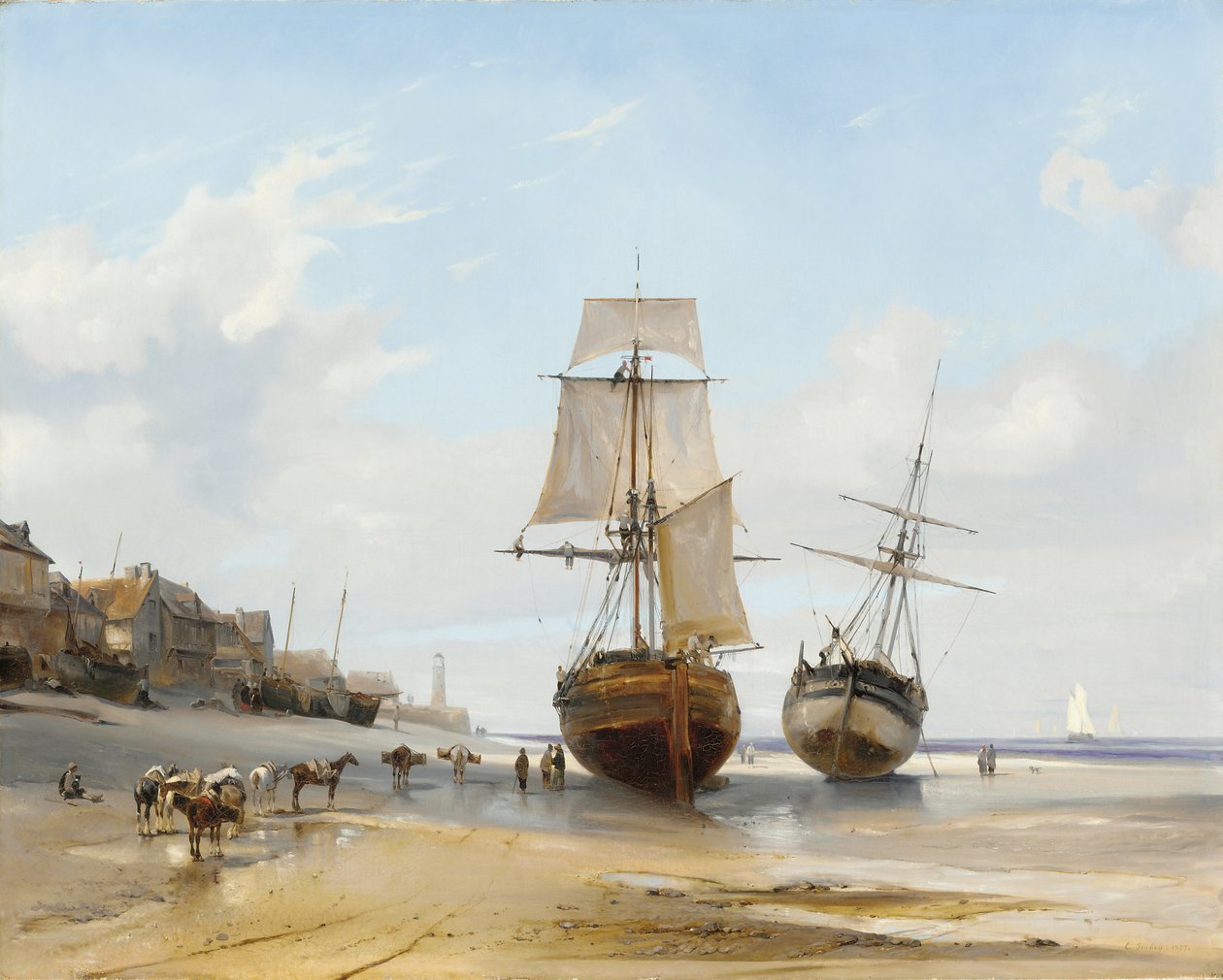 strandade båtar av Eugene Isabey
