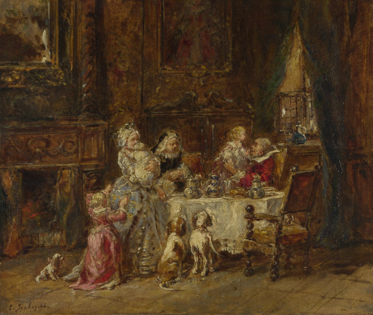 Farfars födelsedag, 1866 av Eugene Isabey