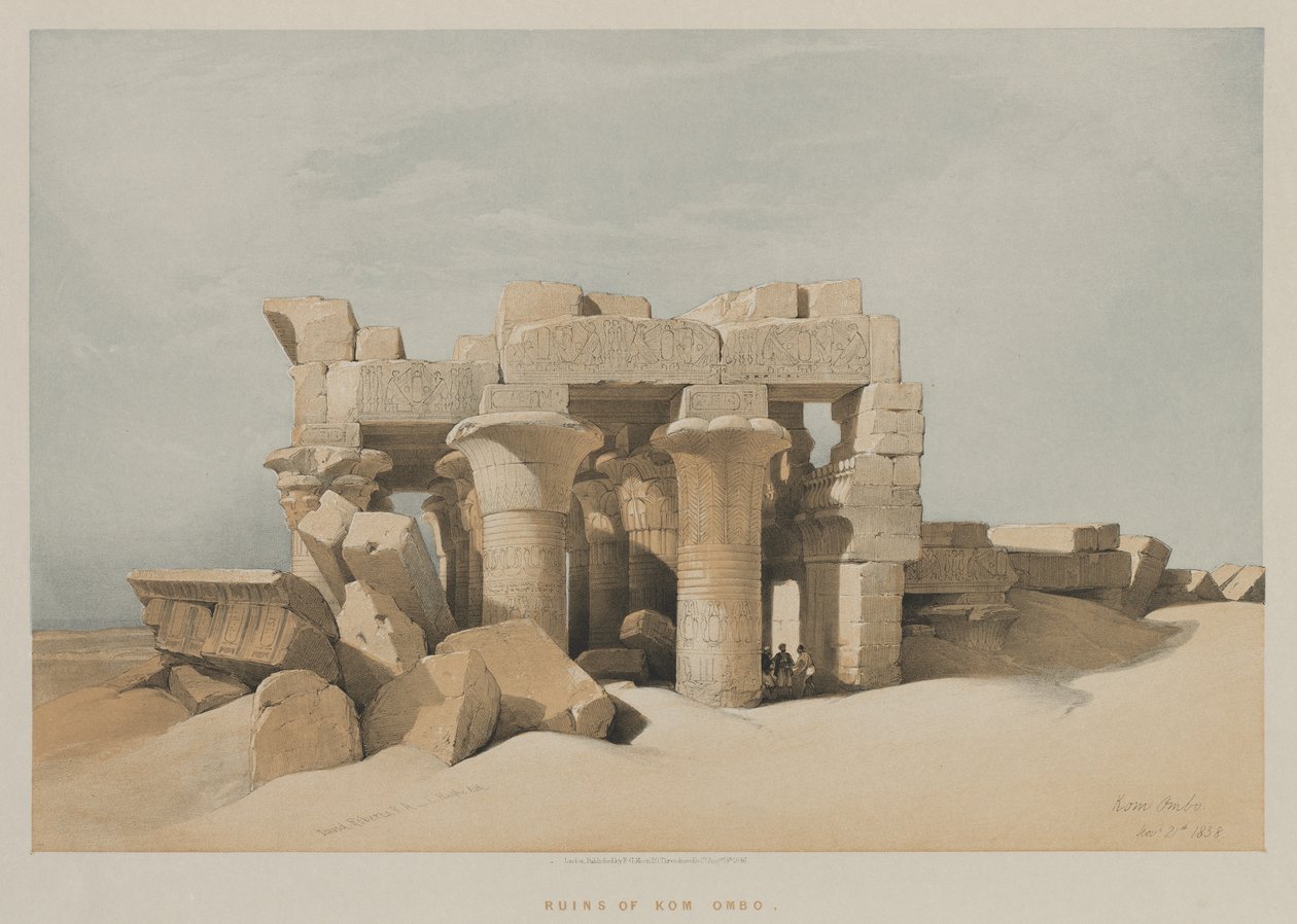 Egypten och Nubien, volym I: Kom-Ombo, 1846. av Louis Haghe