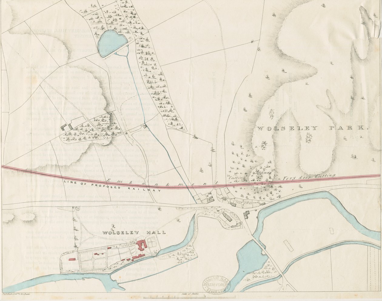 Wolseley Hall: litografi över nyans, nd [1806-1885] av Louis Haghe