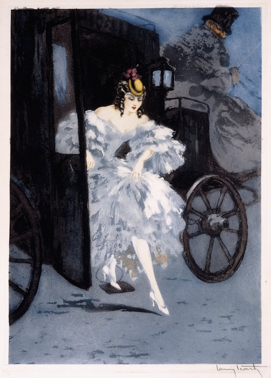 Ankomst, ca 1941 (etsning och torrnål) av Louis Icart