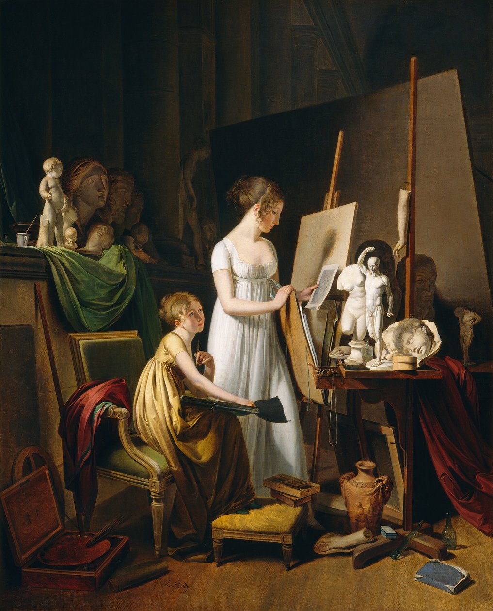 En målares studio av Louis Leopold Boilly