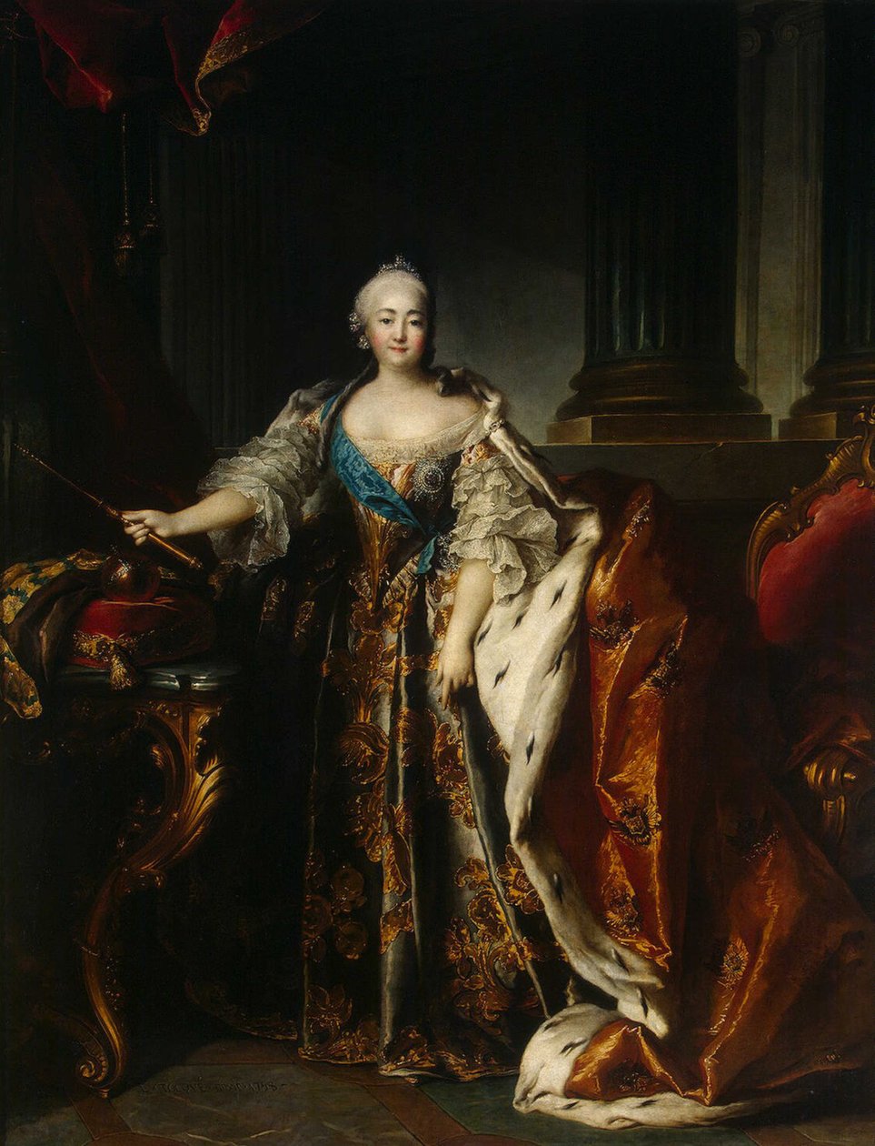 Porträtt av kejsarinnan Elizabeth av Louis Tocqué