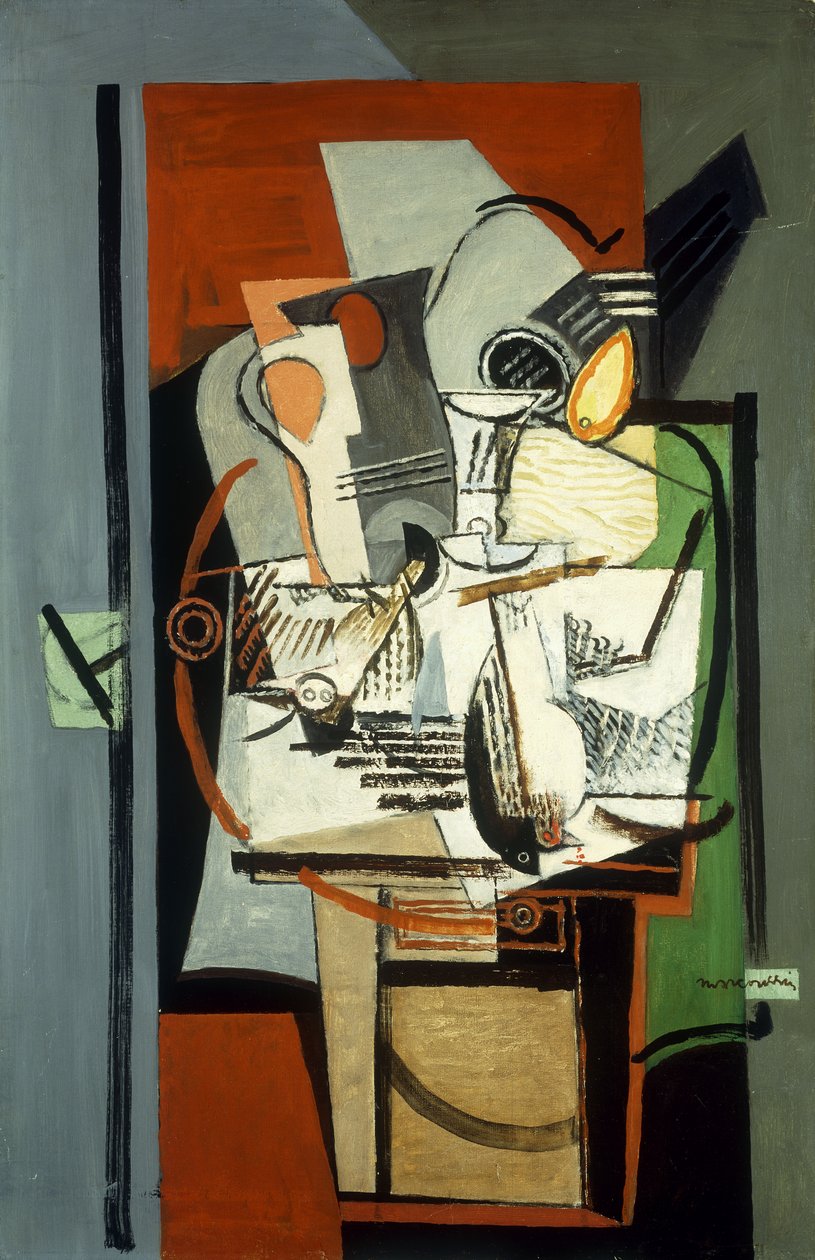 Fortfarande liv; Nature Morte, ca 1930 av Louis Marcoussis