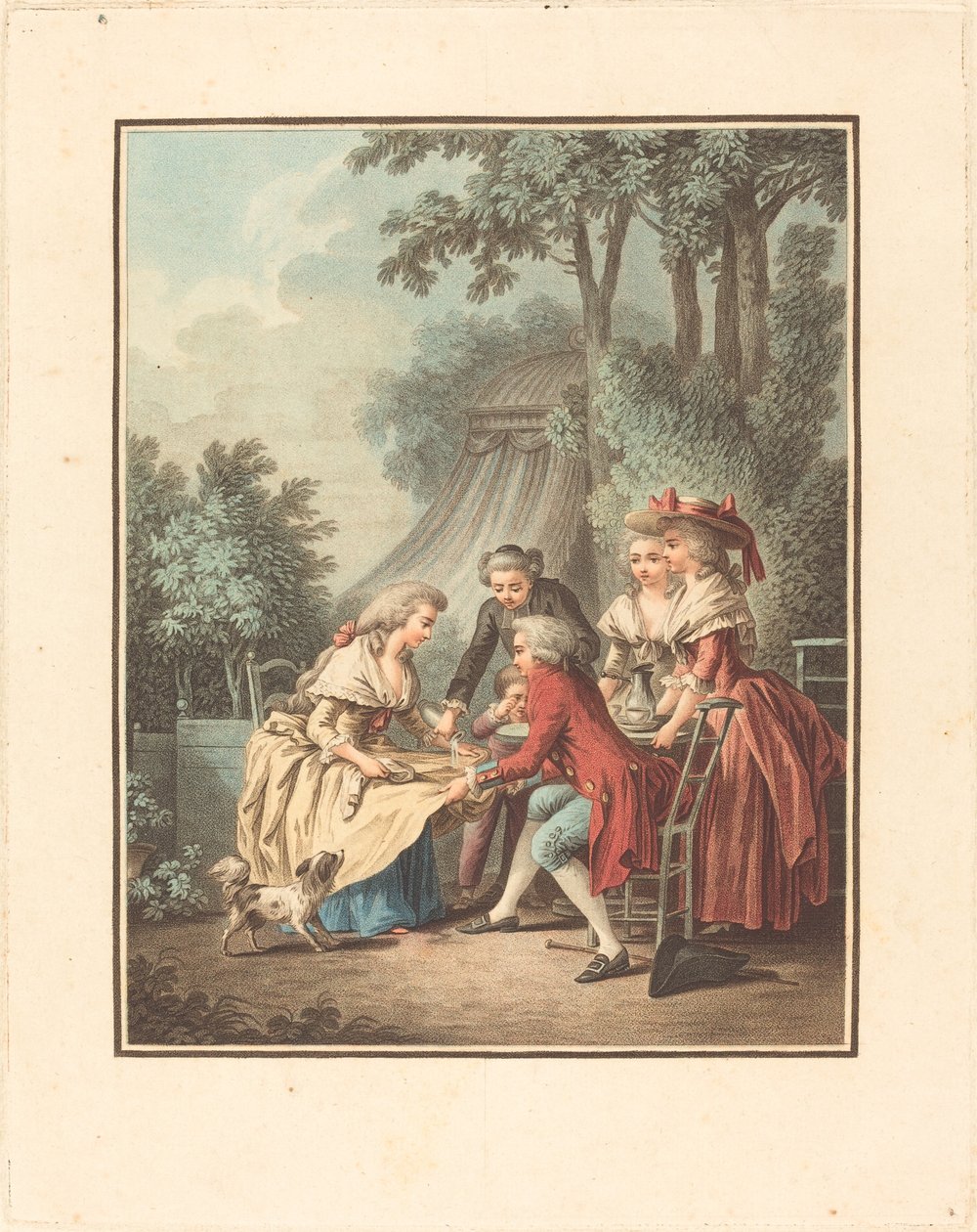 Lunch av Louis Marin Bonnet after Jean Baptiste Hüet, I