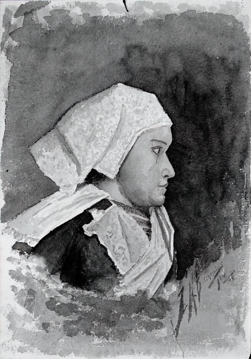 Bretagne bondekvinna, 1884. av Louis Michel Eilshemius