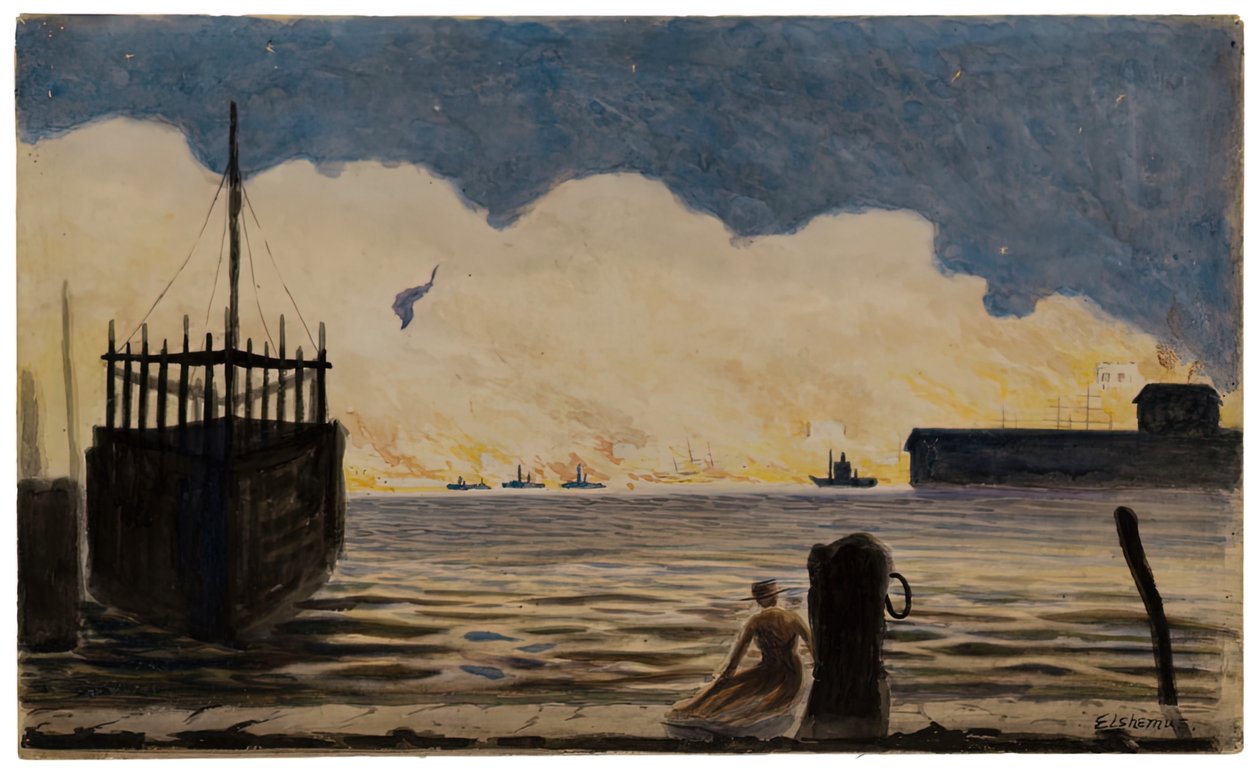 Flicka på en pir, ca. 1900. av Louis Michel Eilshemius