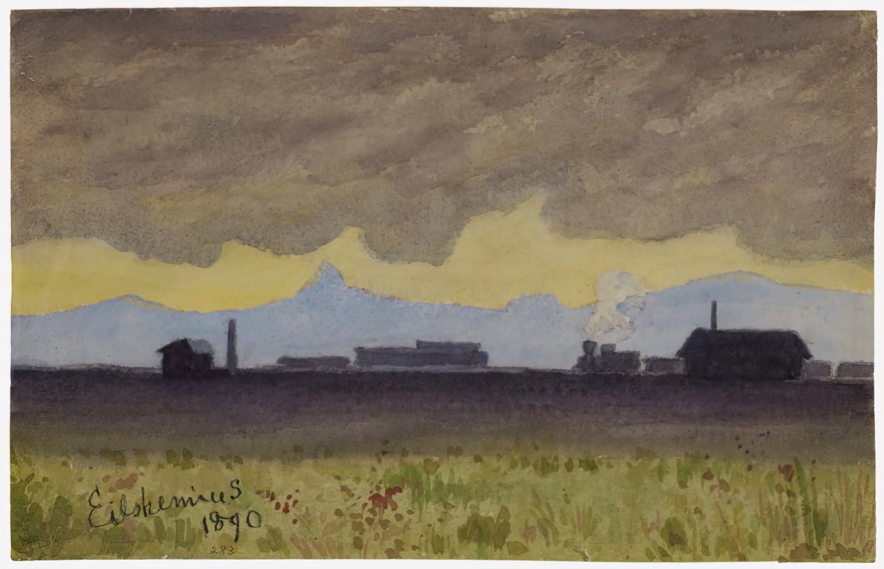 Tåglandskap i Arizona, 1890. av Louis Michel Eilshemius
