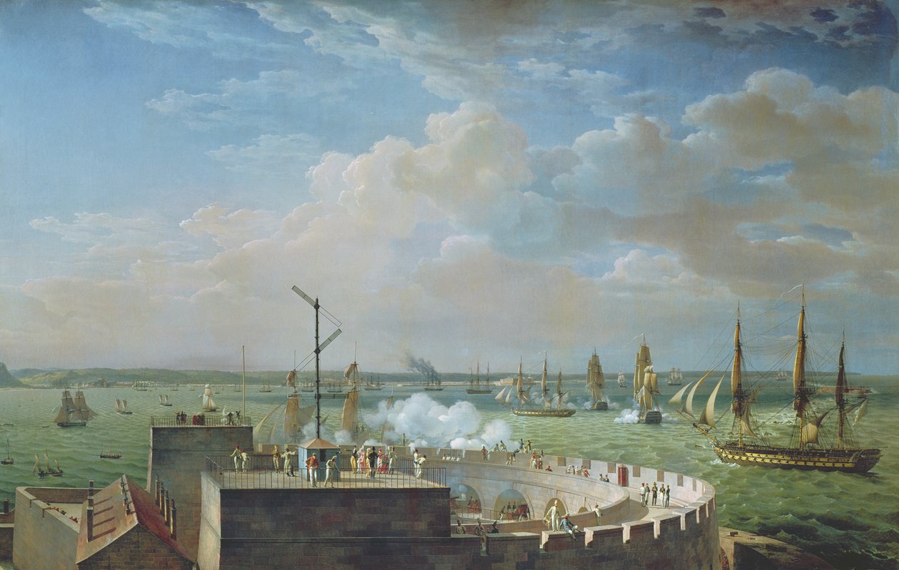 Cherbourgs hamn, 1822 av Louis Philippe Crepin