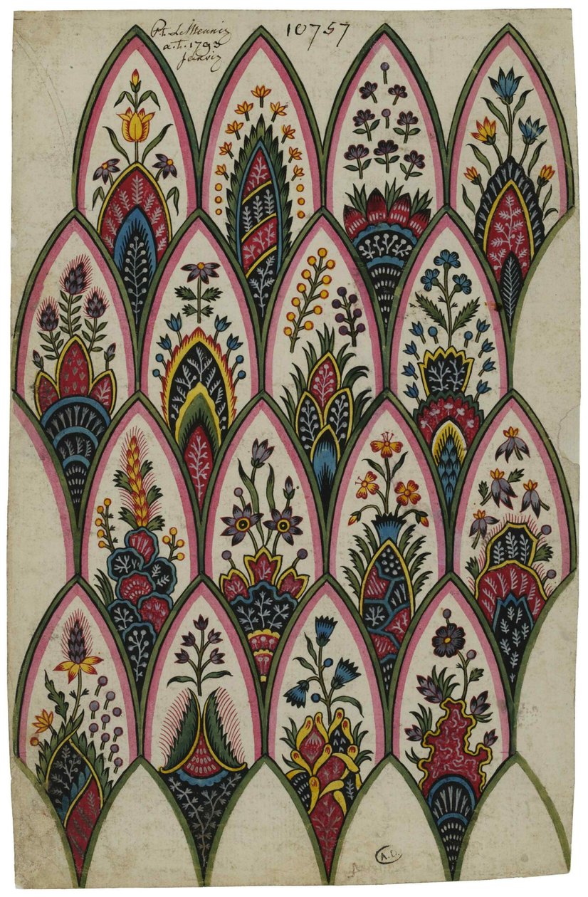 Utkast till indiska motiv, 1793. av Louis Philippe Lemeunnié