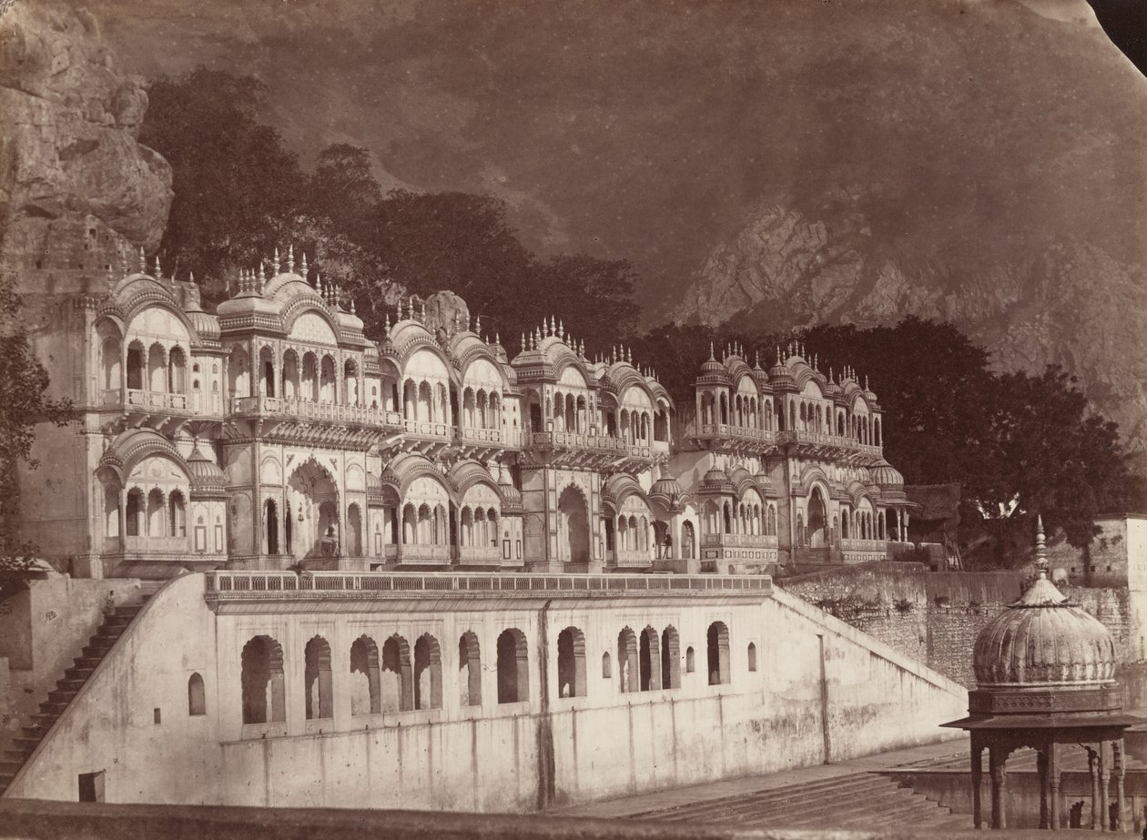 Kungens tempel, Ulwar,1860-talet (foto) av Louis Rousselet