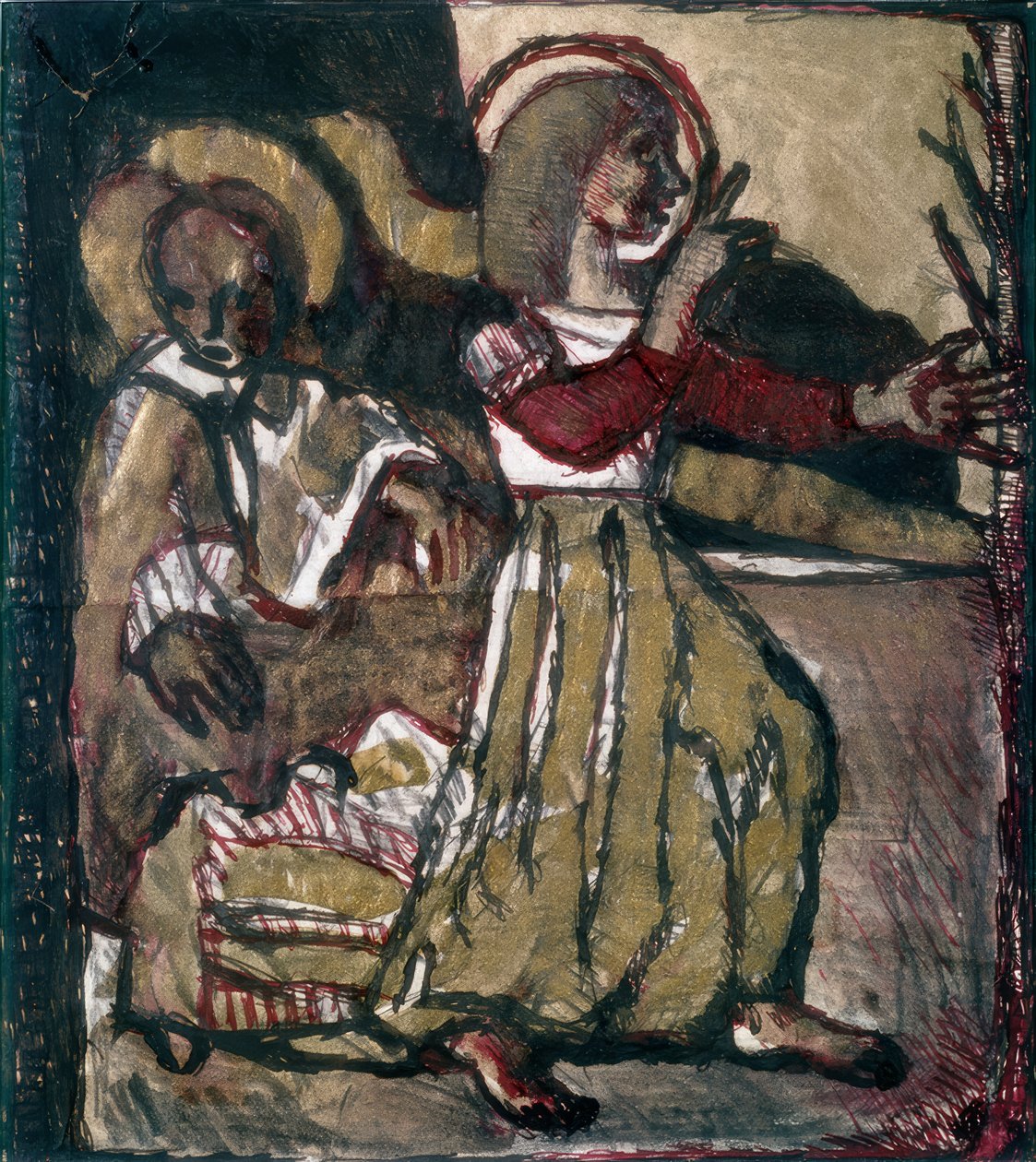 Religiös scen (Födelsekyrkan) av Louis Soutter
