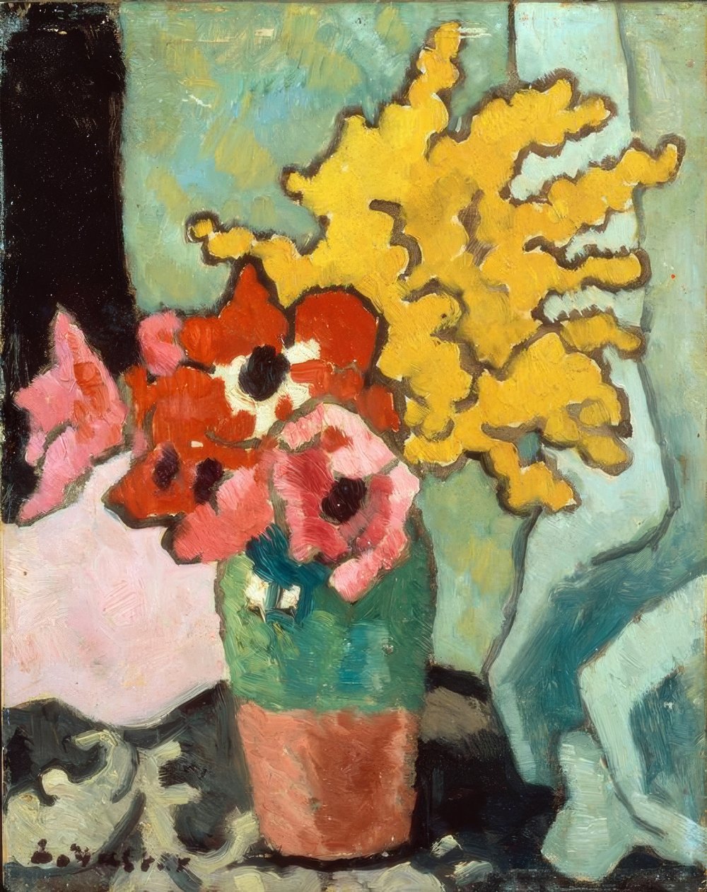 Anemoner och Mimosa av Louis Valtat