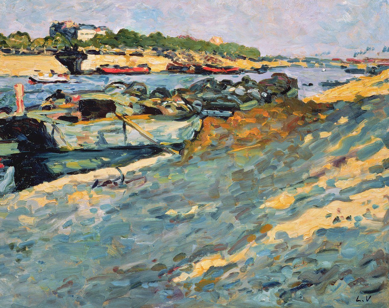 Pråm på Seine av Louis Valtat