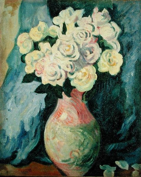 Blommor (olja på duk) av Louis Valtat