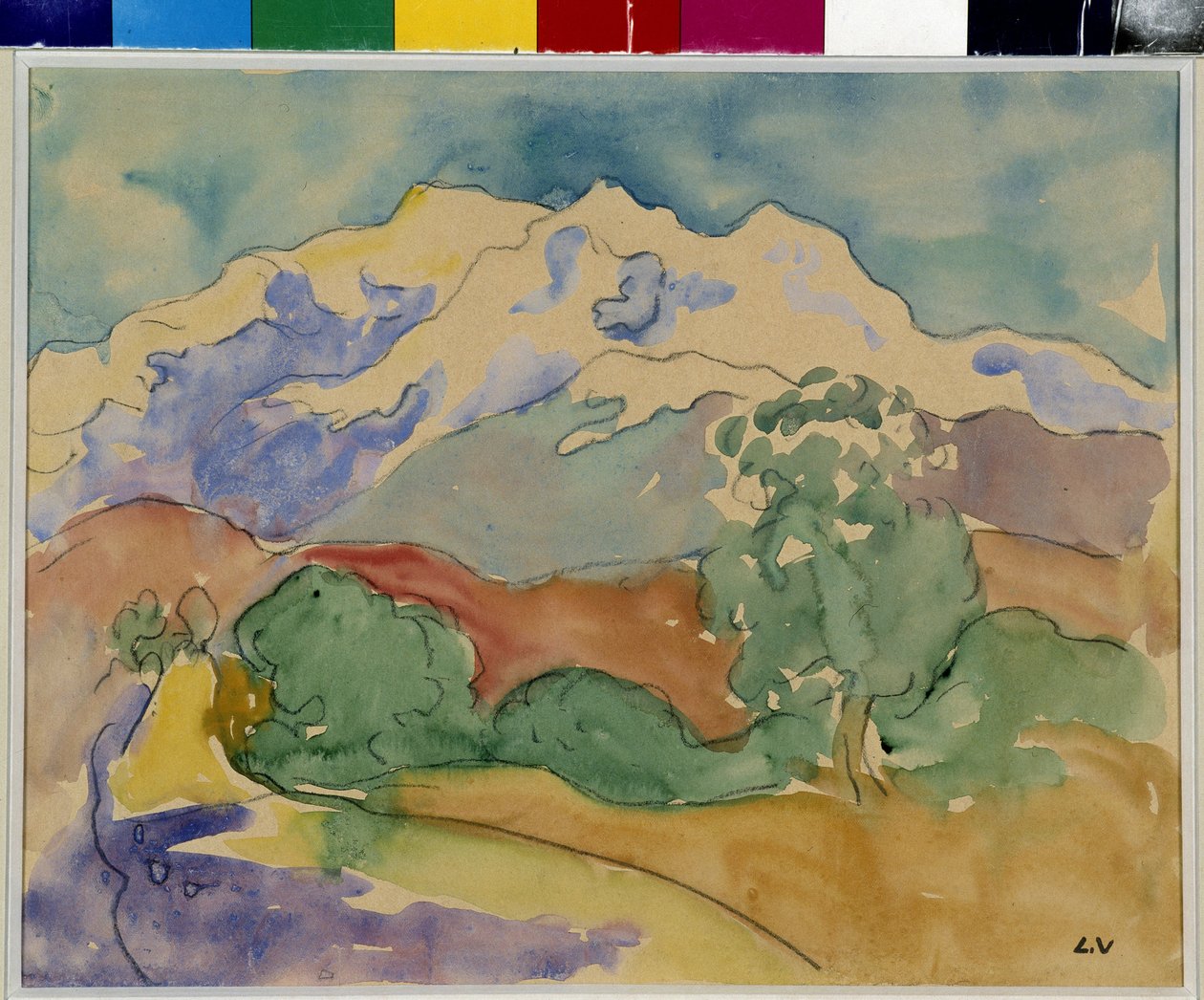 Berget Sainte Victoire (akvarell) av Louis Valtat
