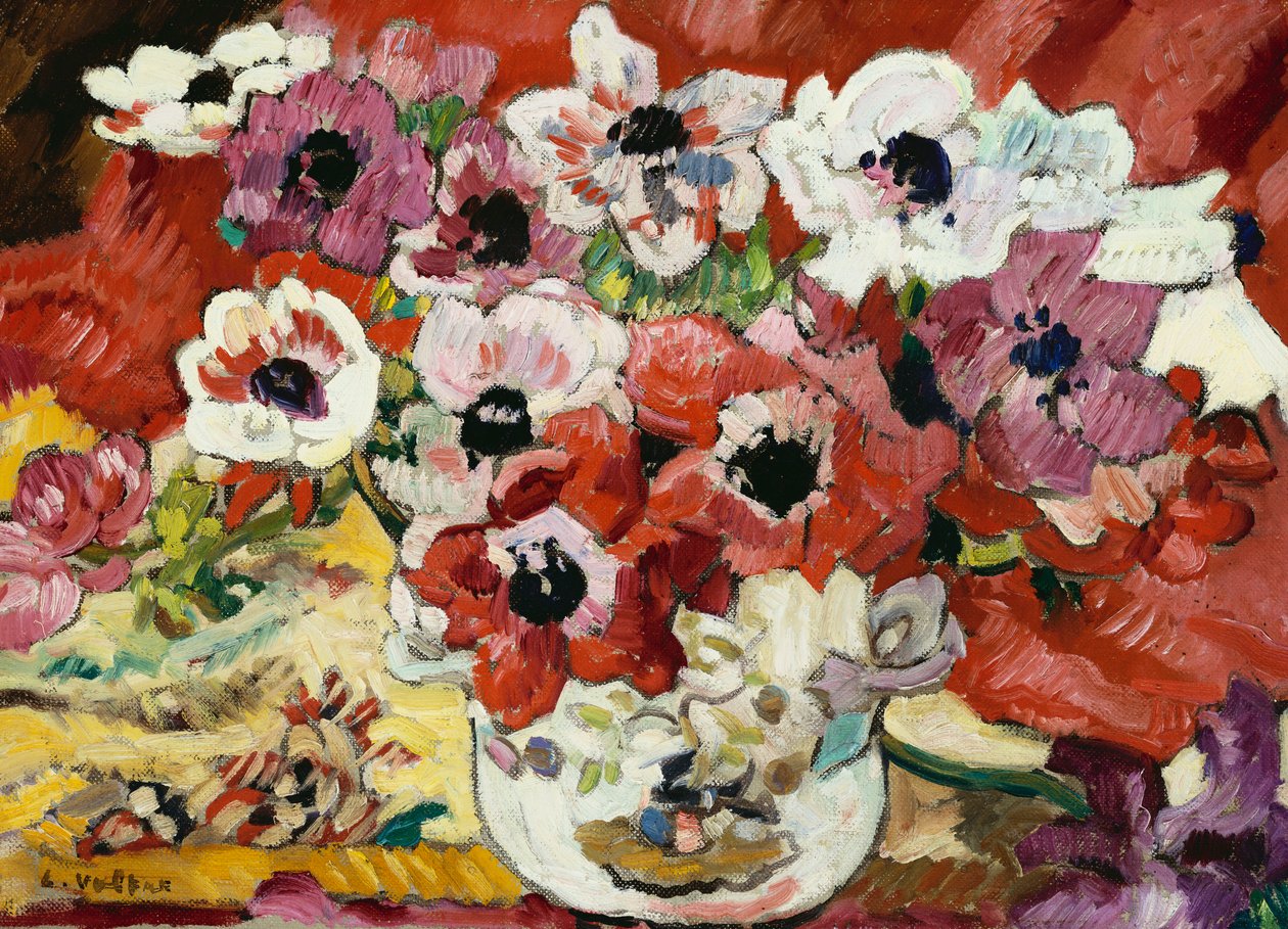 Vas med anemoner (olja på duk) av Louis Valtat