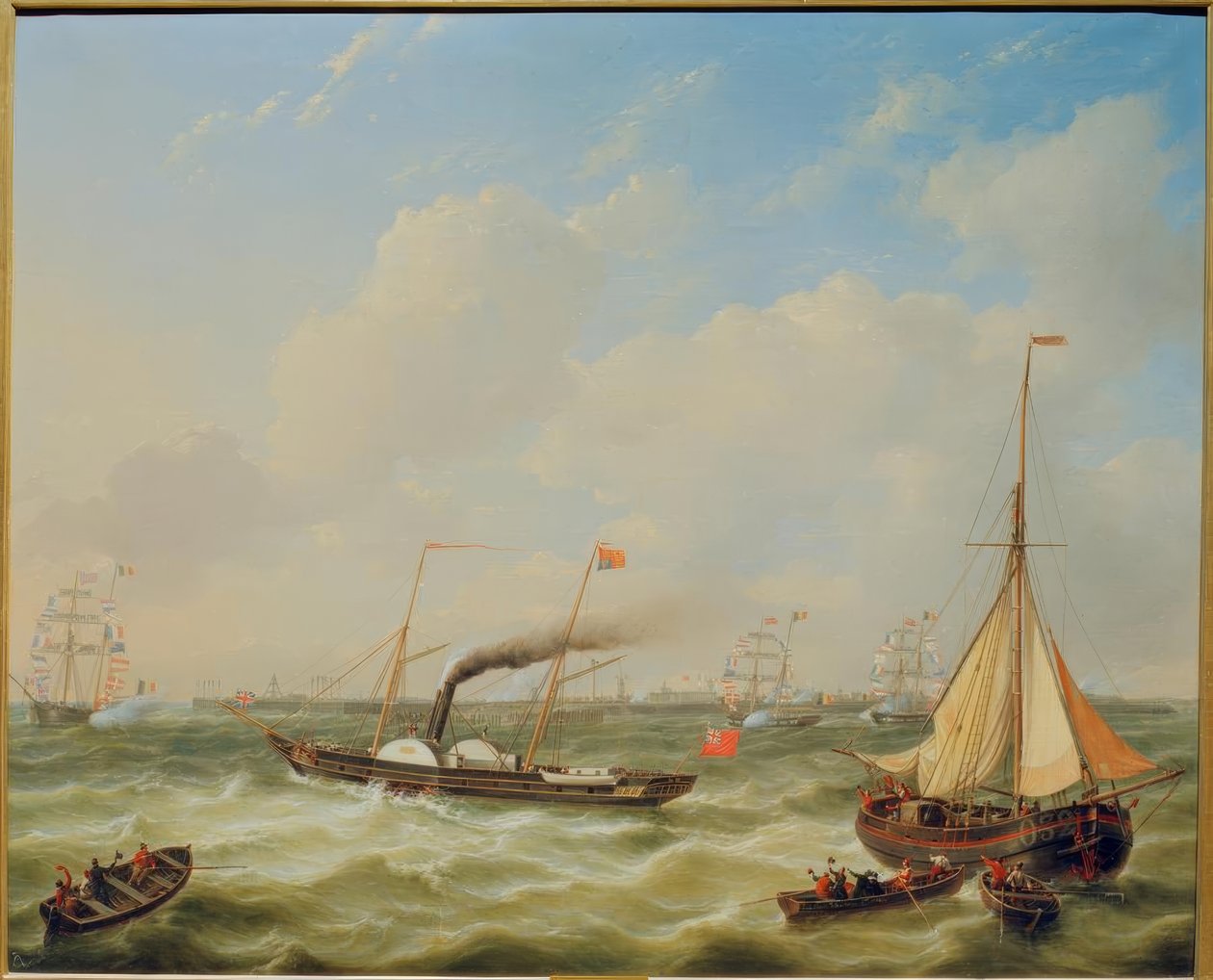 Drottning Victoria i Ostende 1843 / Gem. av Louis Verboeckhoven