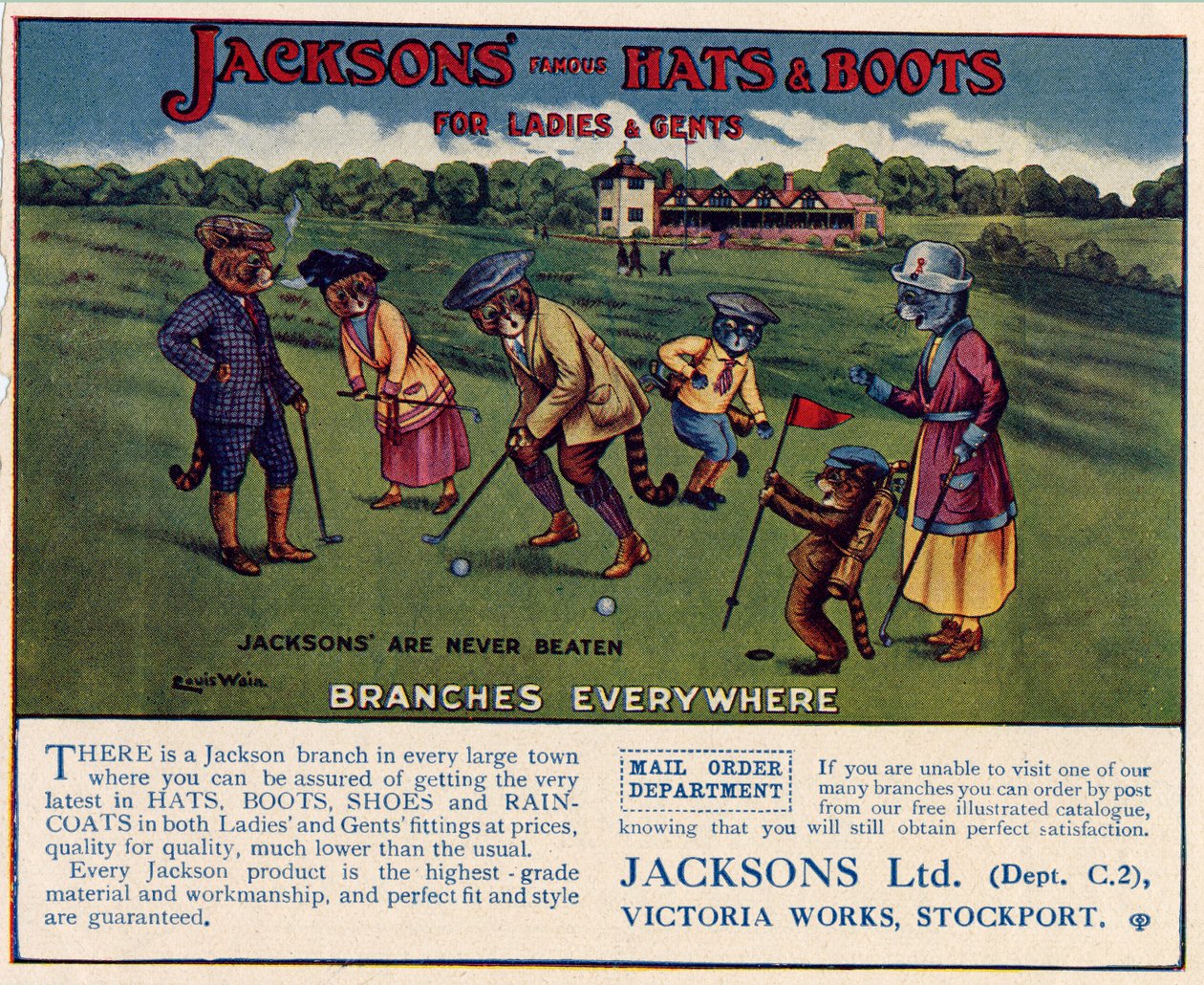 Jacksons hattar och stövlar, 1910-1920-tal av Louis Wain