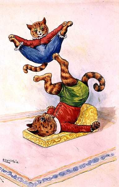 Akrobaterna, ca 1905 av Louis Wain