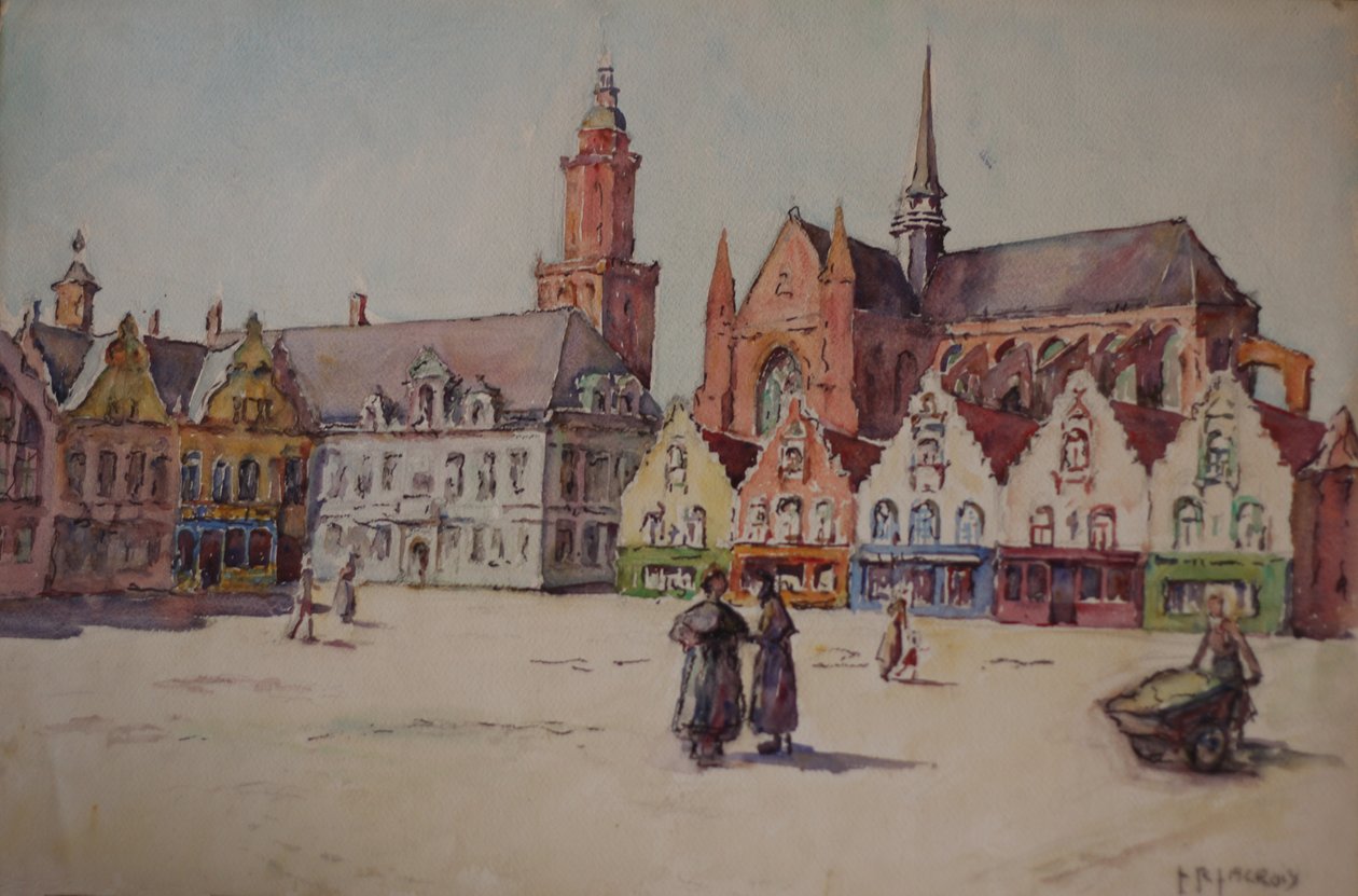 Centrala torget i Veurne i Belgien av Louise Renée Lacroix