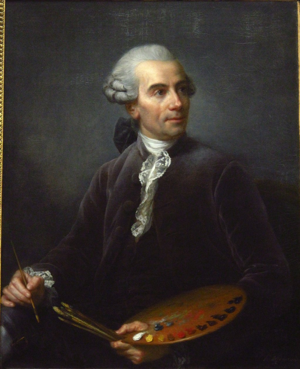 Portrait of Joseph Vernet (1714-1789), French painter av Elisabeth Louise Vigee Lebrun