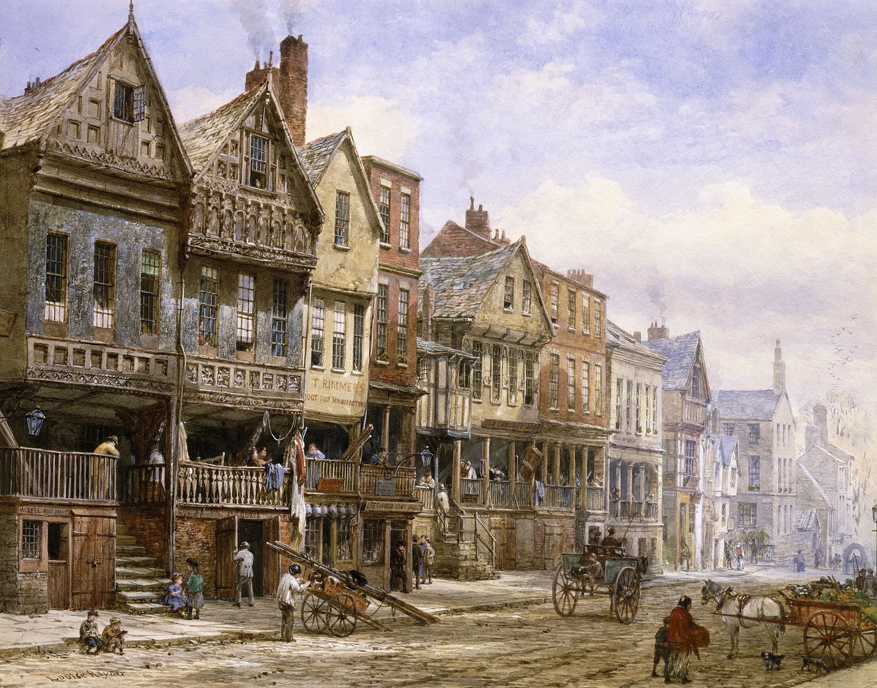 Watergate Street, Chester, Looking West, av Louise Ingram Rayner