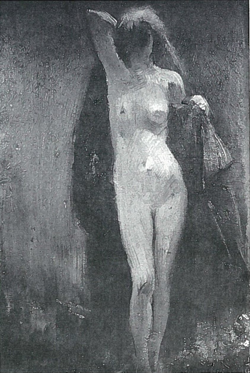  Akt mit rotem Manteln av Lovis Corinth