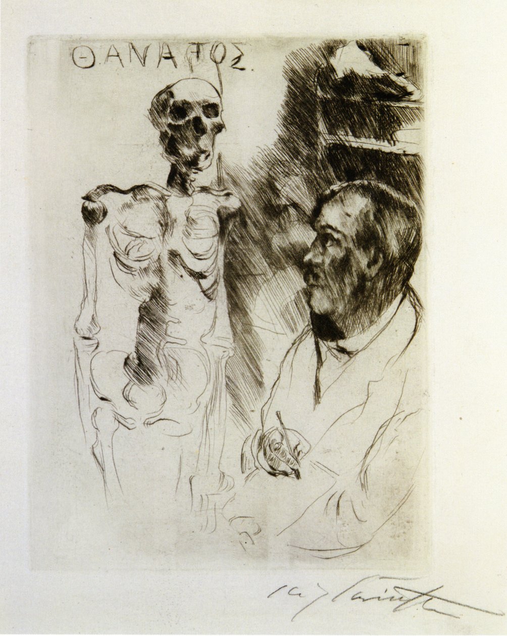  Der Kunstler und der Tod In av Lovis Corinth