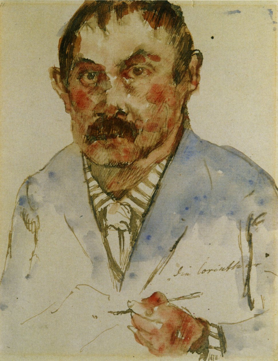  Selbstbildnis mit Pinsel in der Handn av Lovis Corinth
