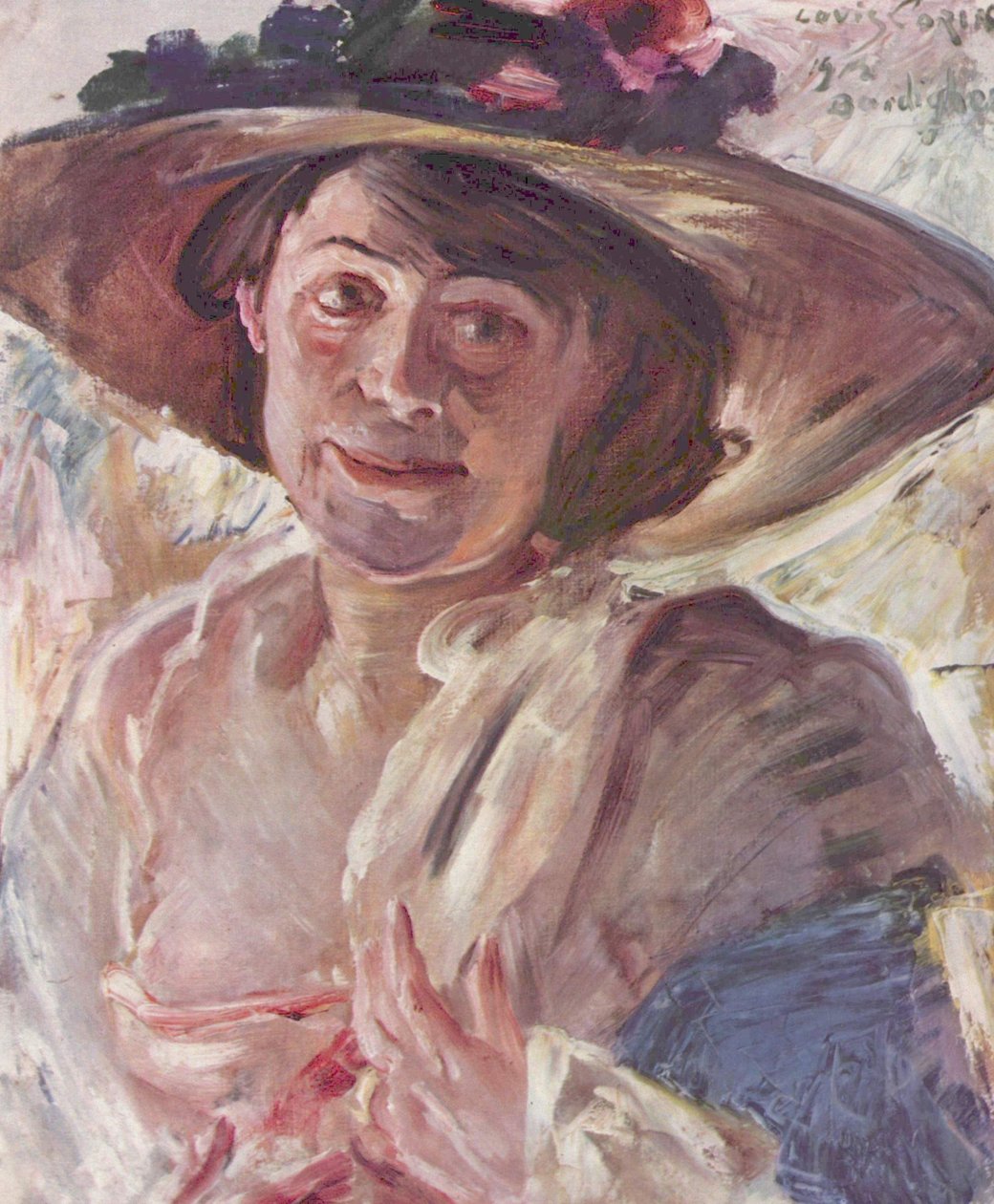Frau mit Rosenhut av Lovis Corinth