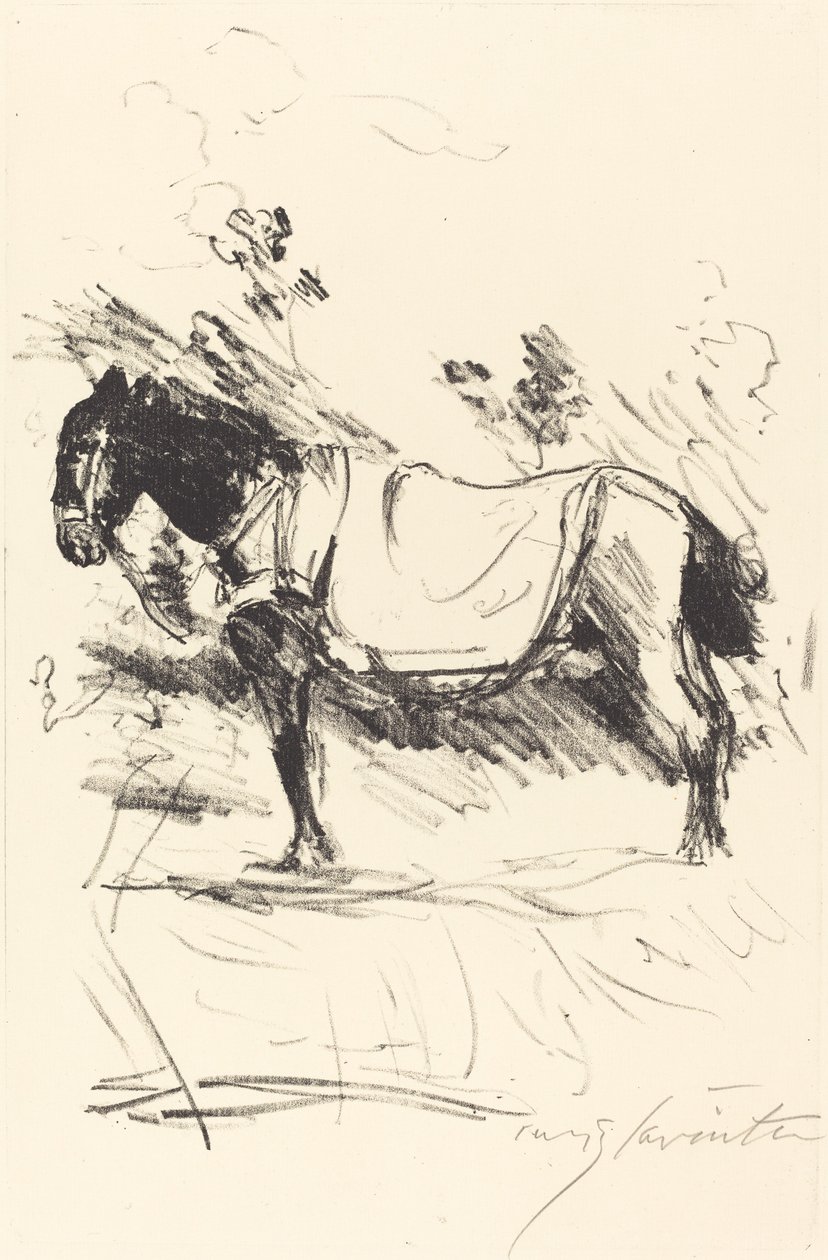 Reitpferd (rid-häst) av Lovis Corinth