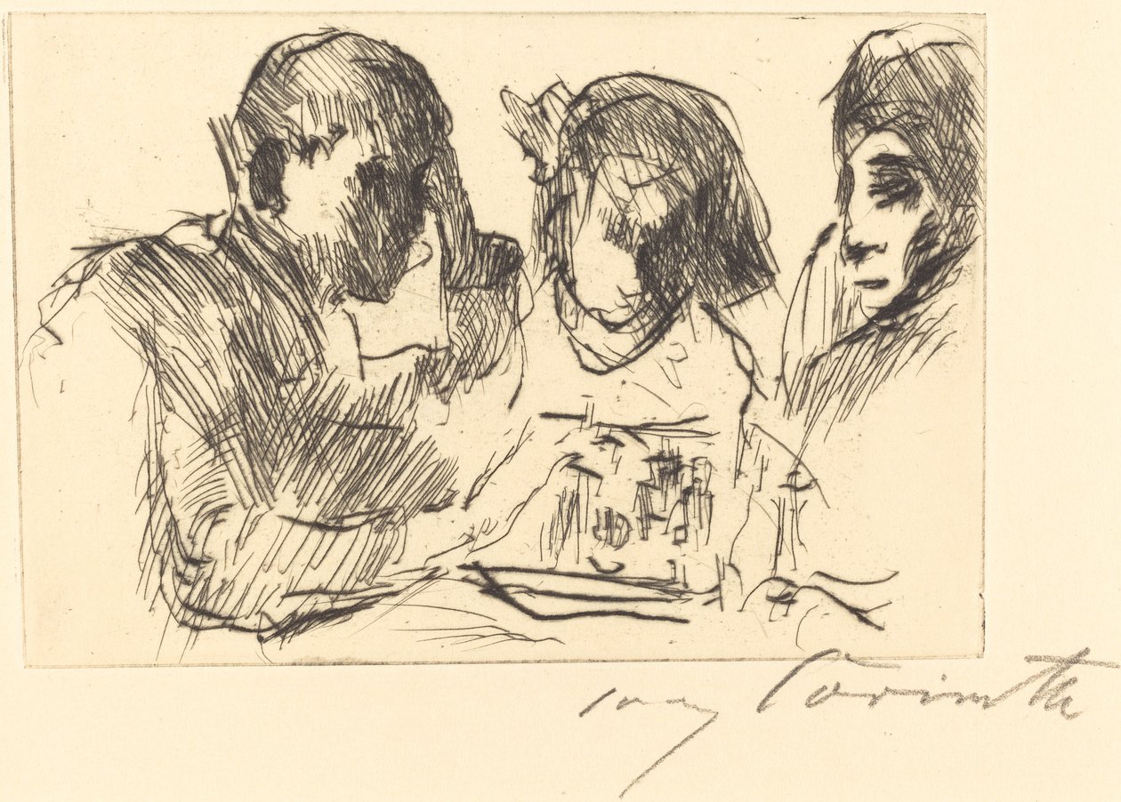 Schackspelares schackspel, 1918. av Lovis Corinth