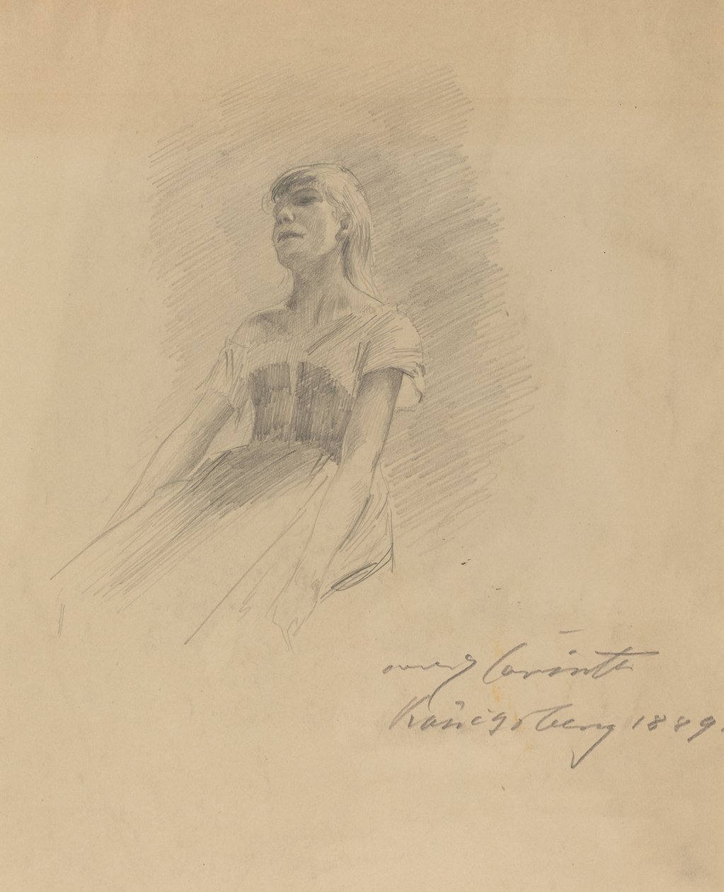 Sittande ung kvinna [recto] av Lovis Corinth
