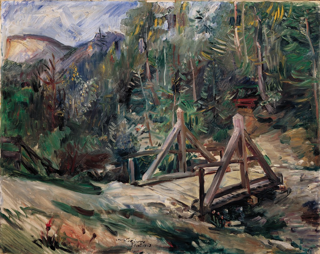 Tyrolskt landskap med en bro av Lovis Corinth