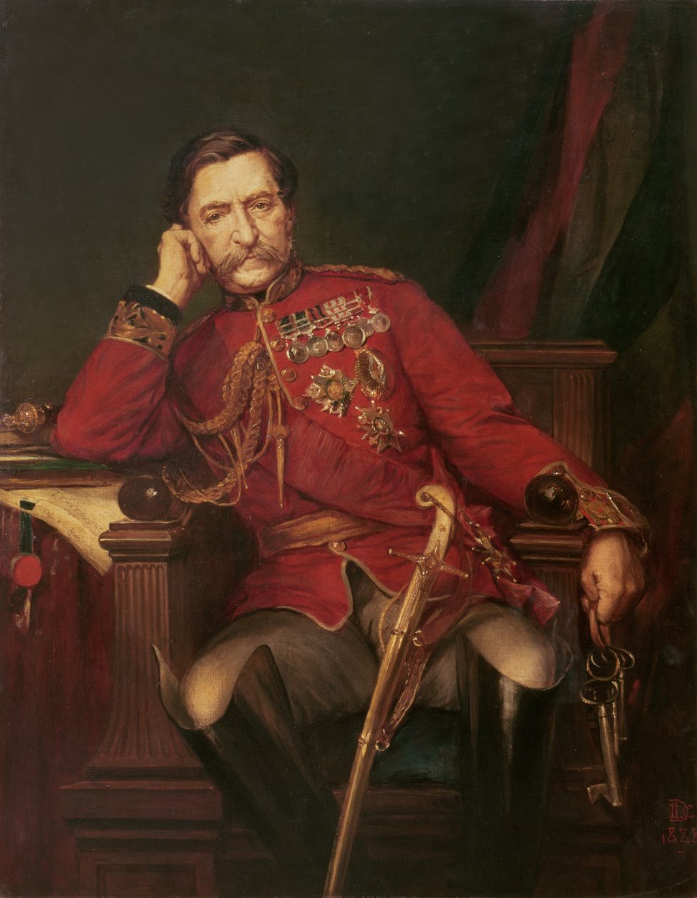 Porträtt av Robert, Lord Napier av Magdala (1810-90) av Lowes Cato Dickinson