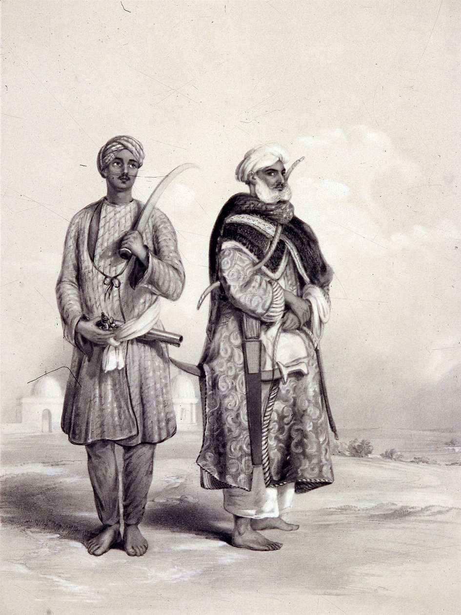 En Zemindar och en Puthan, 1844 av Lowes Dickinson