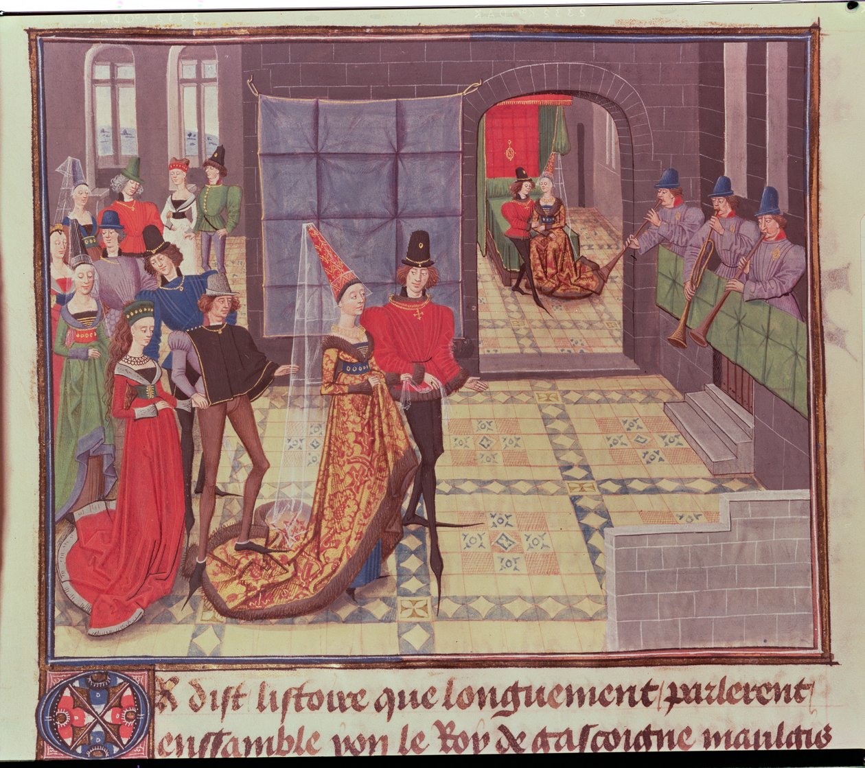 Ms 5073 f.117v Bröllopet, från Renaud de Montauban-cykeln av Loyset Liedet