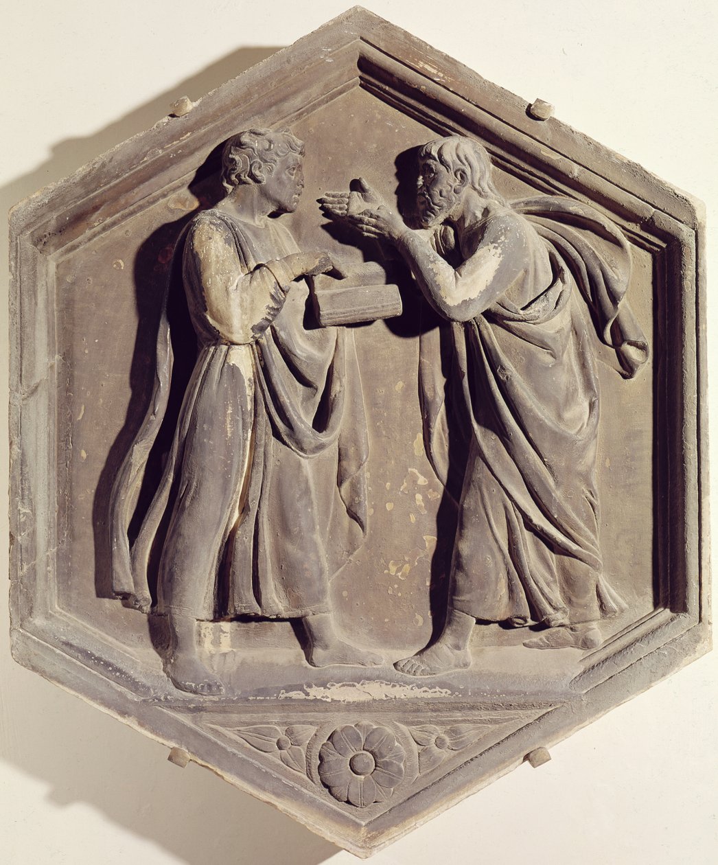 Logik och dialektik (marmor) av Luca Della Robbia