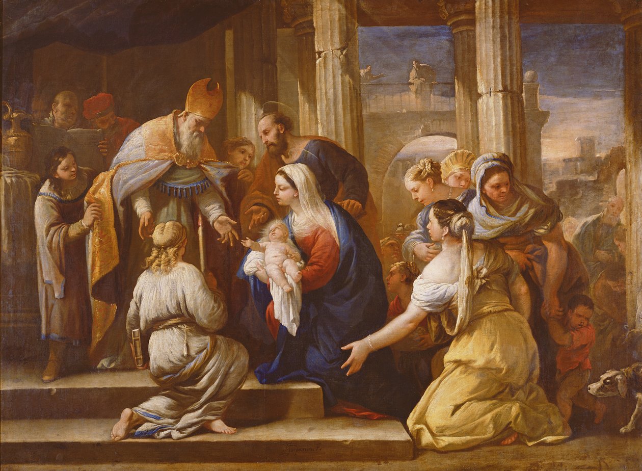 Presentation i templet av Luca Giordano