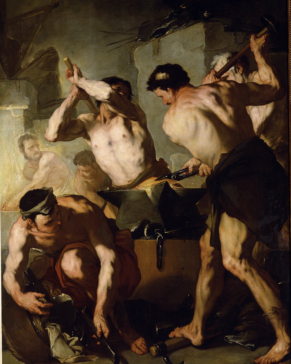 Vulcans smedja, ca 1660 av Luca Giordano