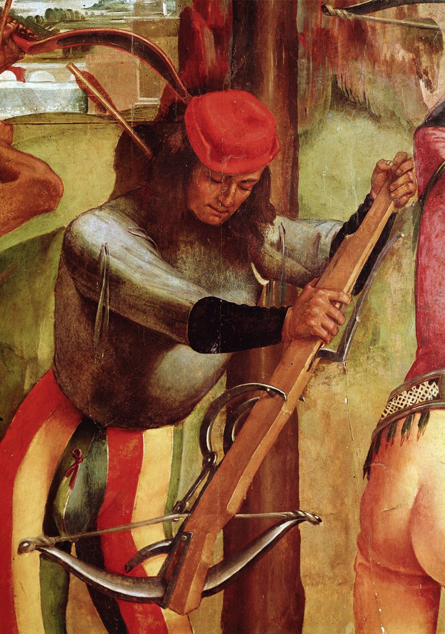 The Martyrdom of St. Sebastian, detalj av en bågskytt (detalj av 165896) av Luca Signorelli