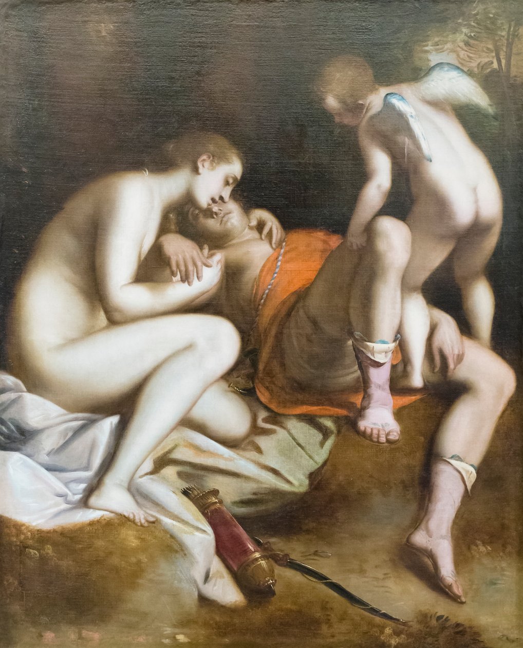Venus sörjer Adonis död av Luca Cambiaso
