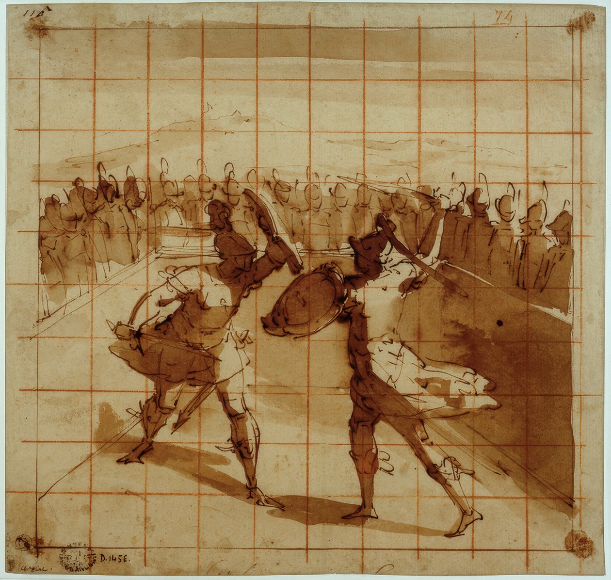 Aeneas mot Turnus av Luca Cambiaso