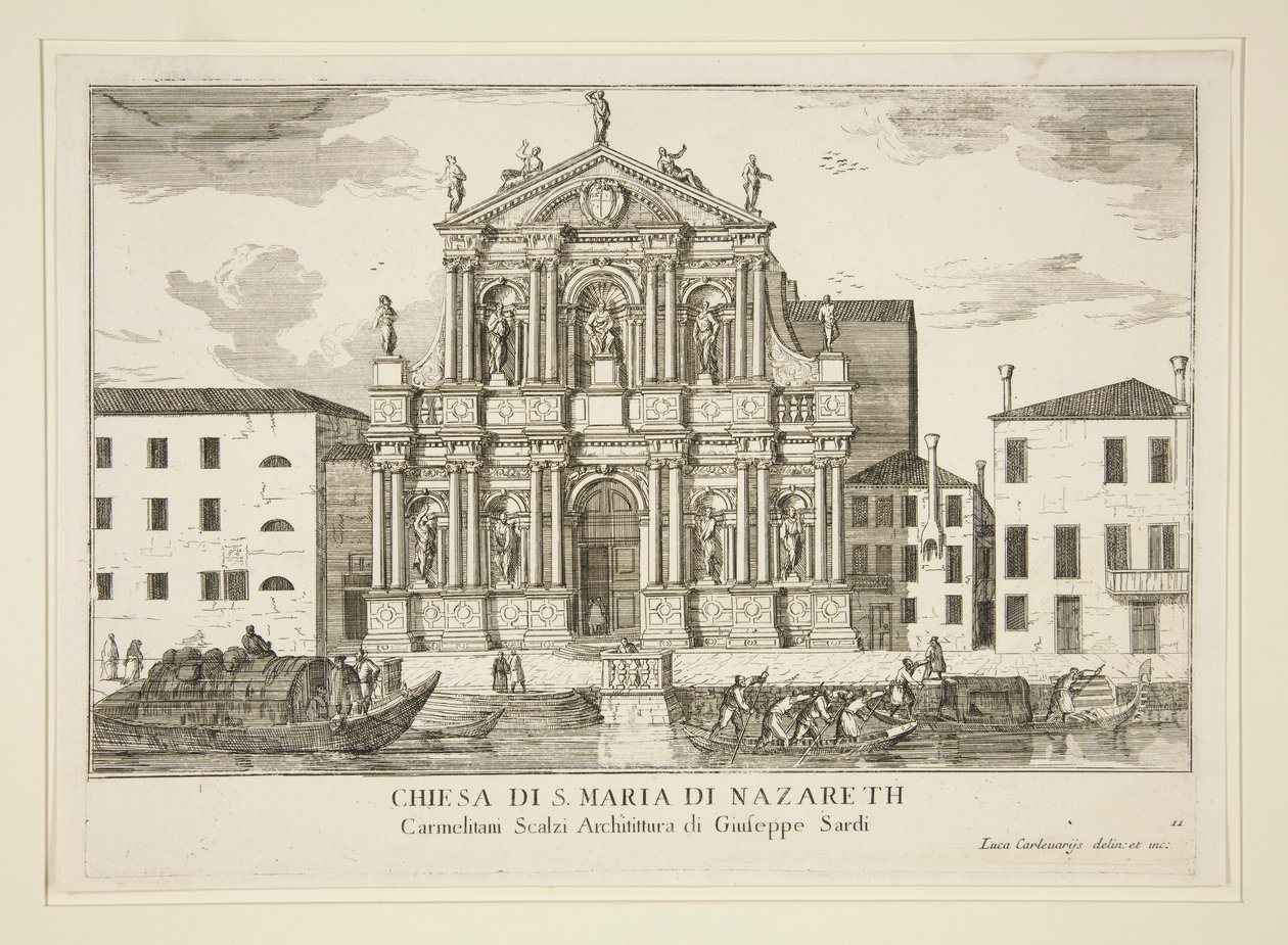 Kyrkan Santa Maria di Nazareth från av Luca Carlevarijs